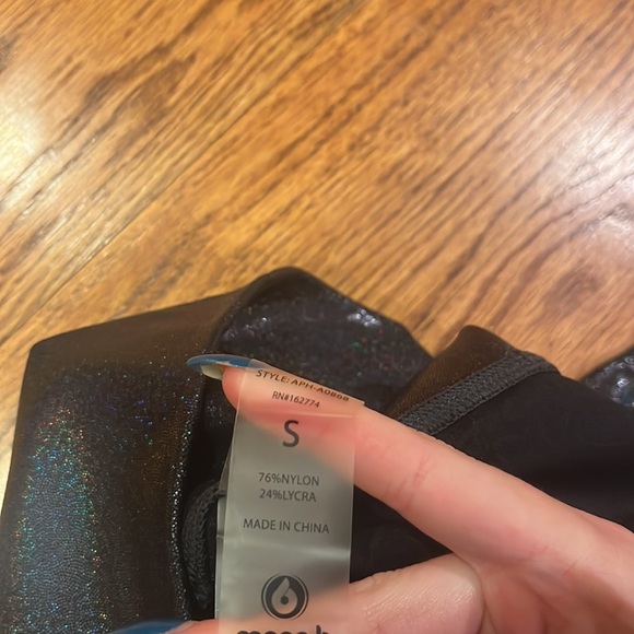 NWT Mono b Woman’s Blue Sparkle Spandex Leggings Size S - Picture 6 of 6